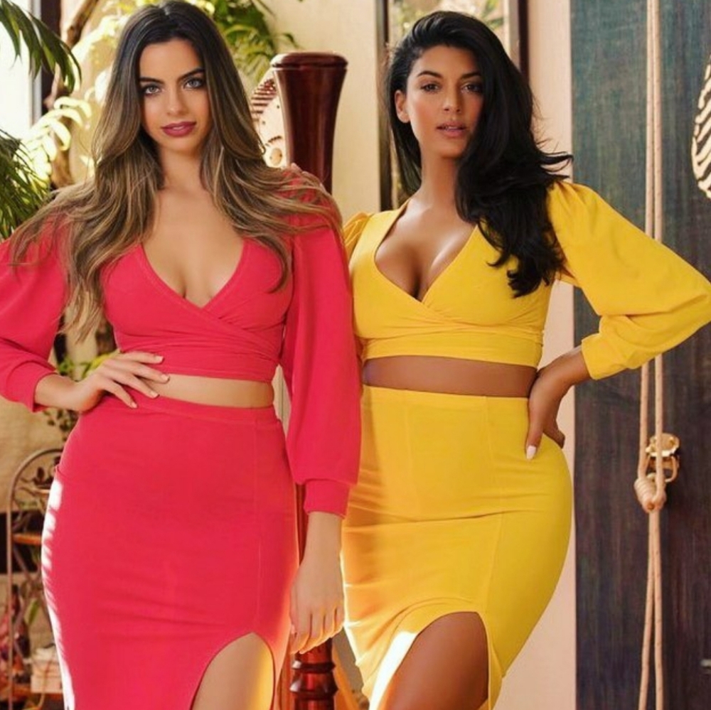 Women's Plus Size 2X Crop Top & Skirt Set